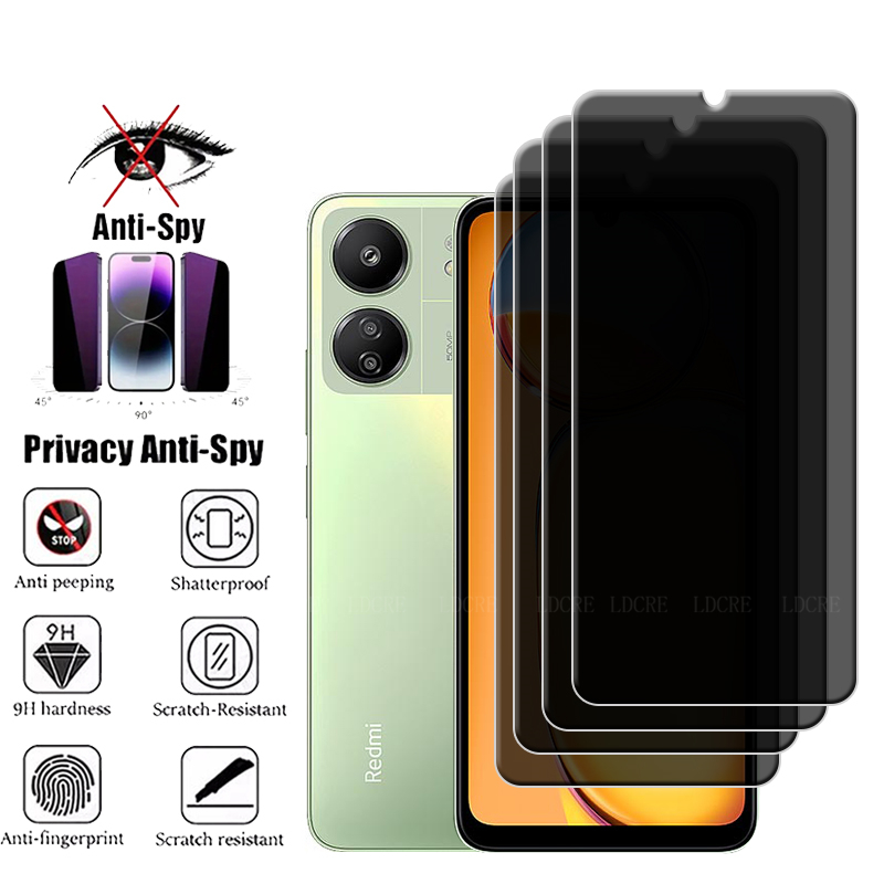 Privacy Screen Filter - 4Pcs For Xiaomi Redmi 13C Glass