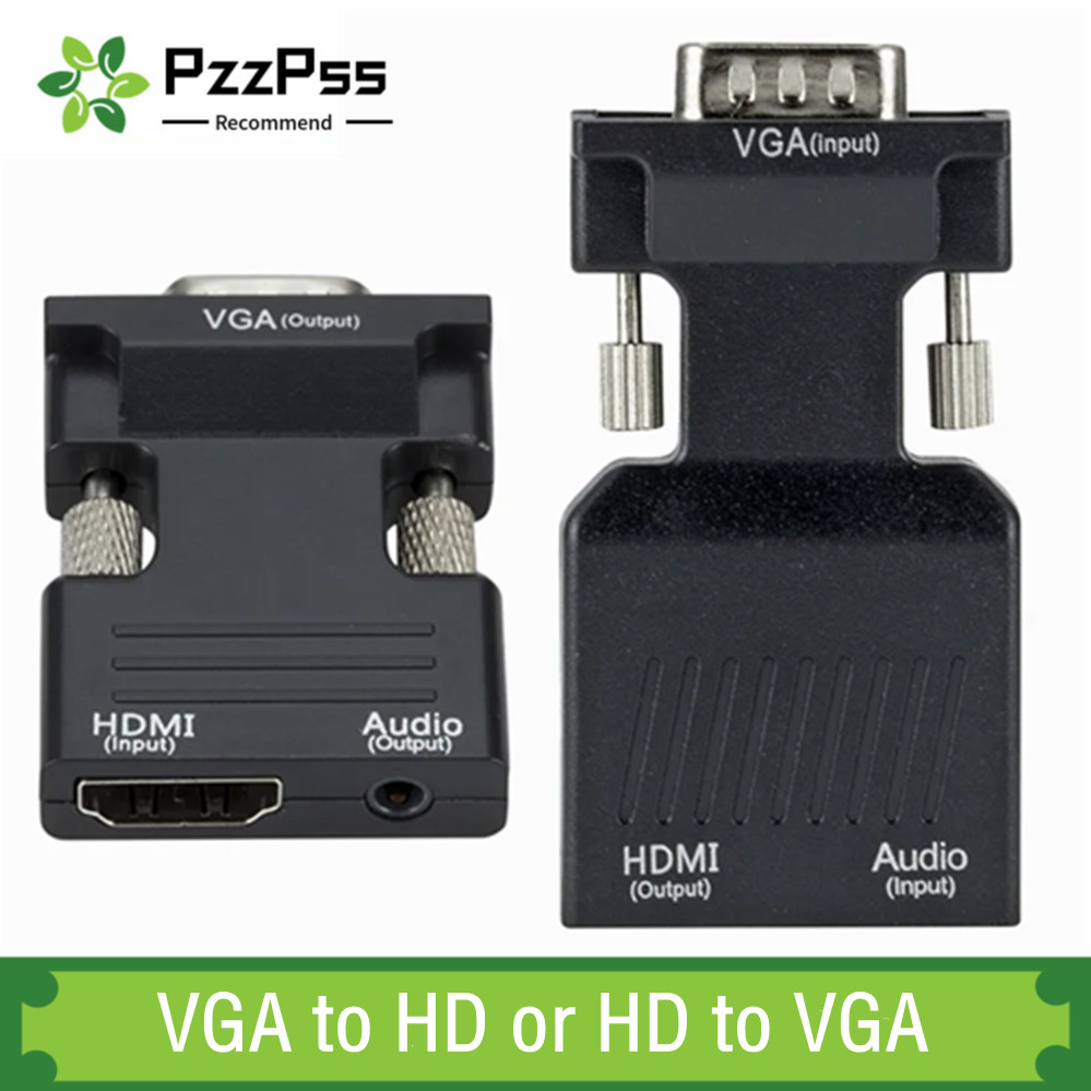 Hdmi Vga Adapter - PzzPss VGA to HDMI-compatible Audio Video
