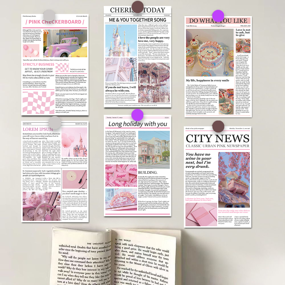 Laptop Accessories Aesthetic - 10×15CM 10PCS Pink Memory Poster Sticker