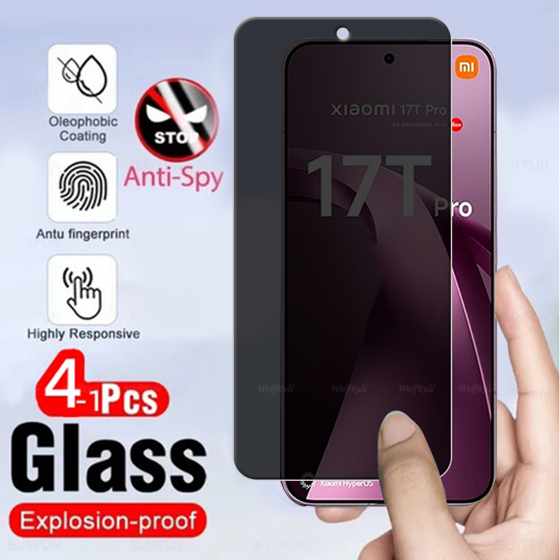 Privacy Screen Filter - 4/3/2/1Pcs For Xiaomi 17T Pro Glass