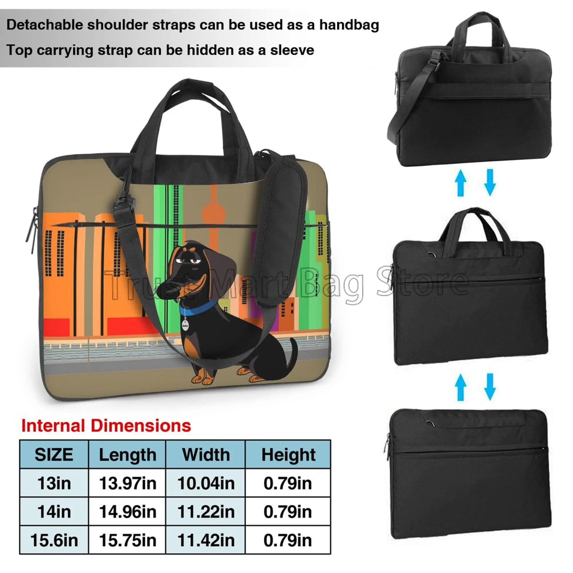 Cute Dachshund Print Laptop Ca – Laptop Accessories Organizer Bag Bewertung und Preis