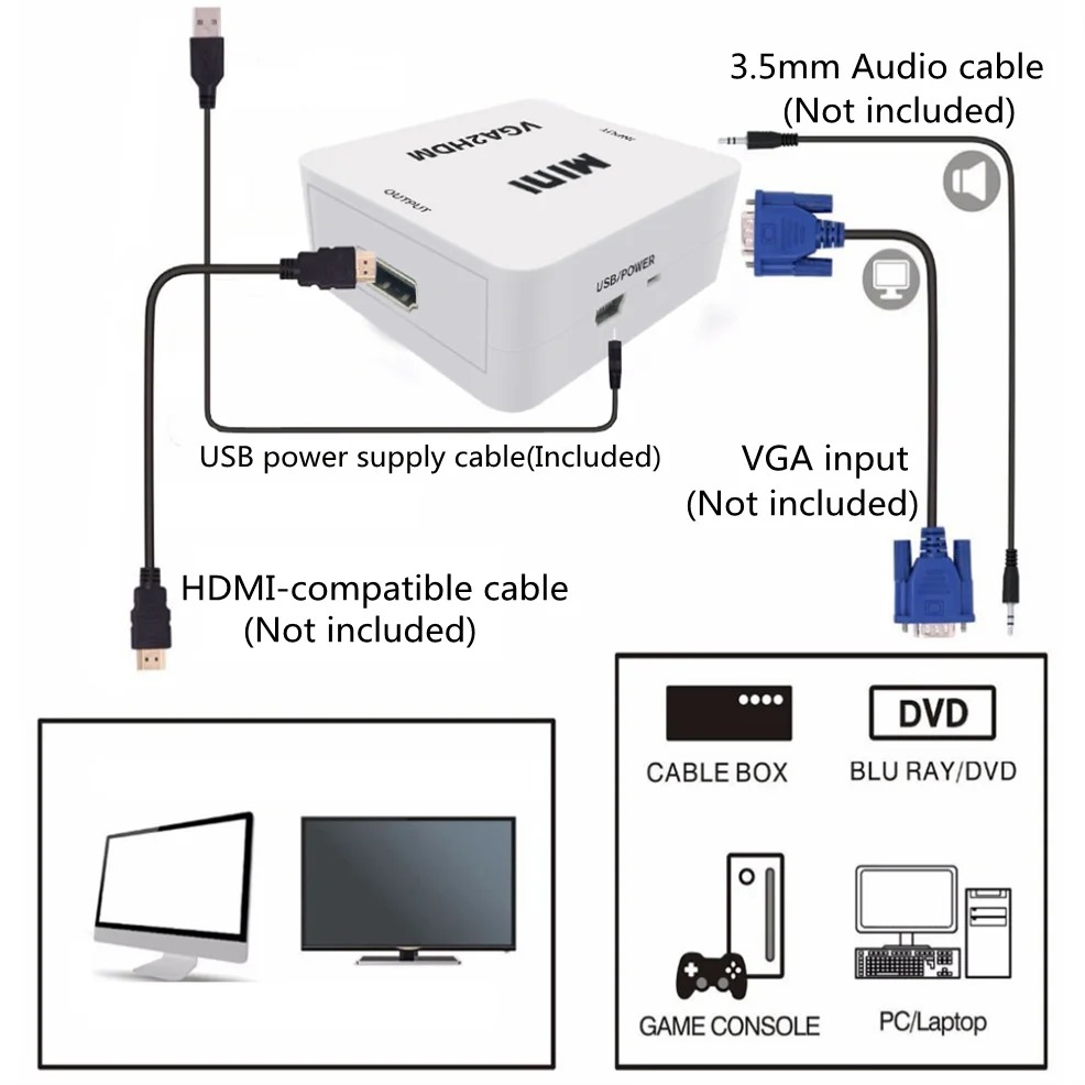 VGA to HDMI Converter Adapter  – Hdmi Vga Adapter Bewertung und Preis