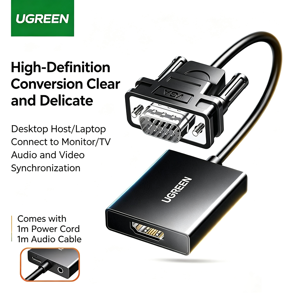 0.15M UGREEN VGA Male to HDMI  – Hdmi Vga Adapter Bewertung und Preis