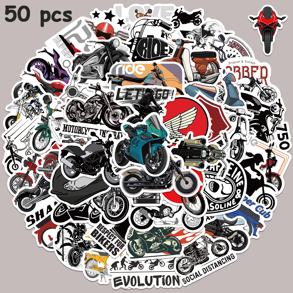 50pcs Retro Motorcycle Sticker – Laptop Accessories Aesthetic Bewertung und Preis